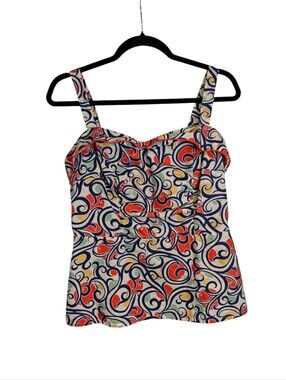 CABI Keepsake Cami Blouse Features A Colorful Swirl Pattern In Multi Size 6